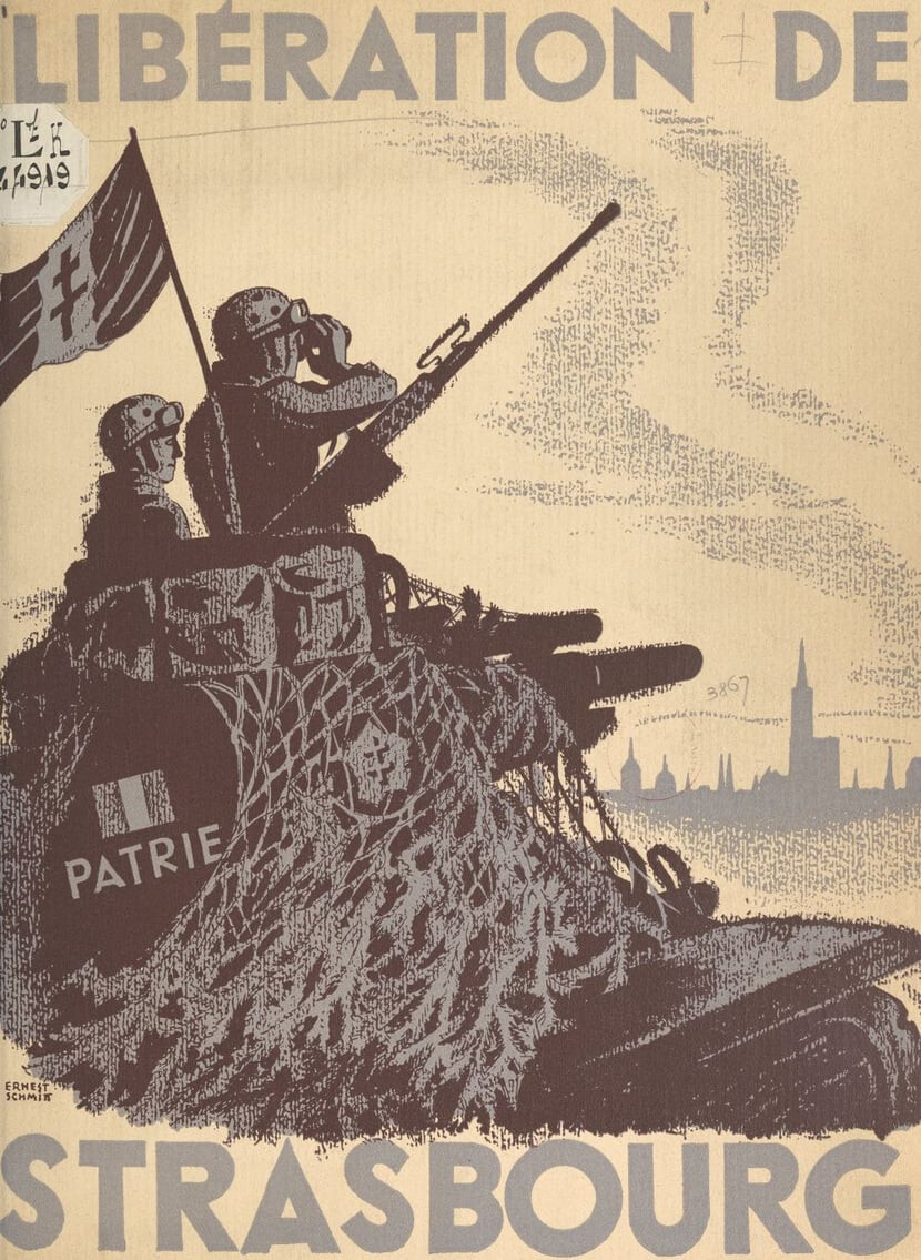 Cartell francès sobre la recuperació d'Estrasburg el novembre de 1944.