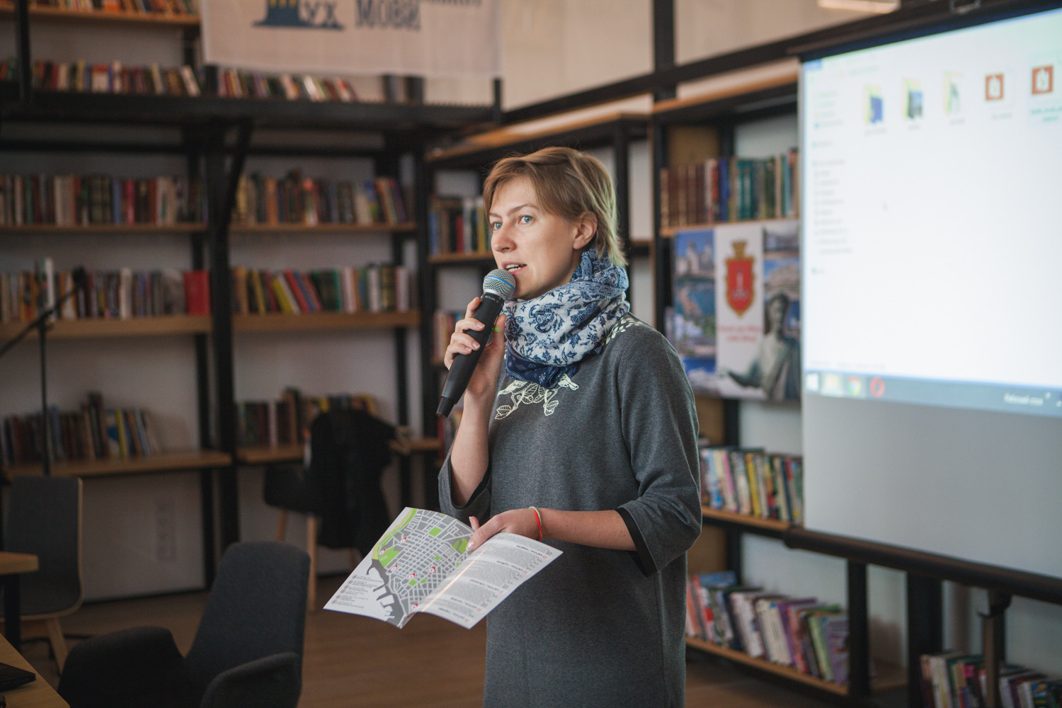 Kateryna Radchenko en un acte de l'edició del 2017 del festival Odesa Photo Days. / @odesaphotodays