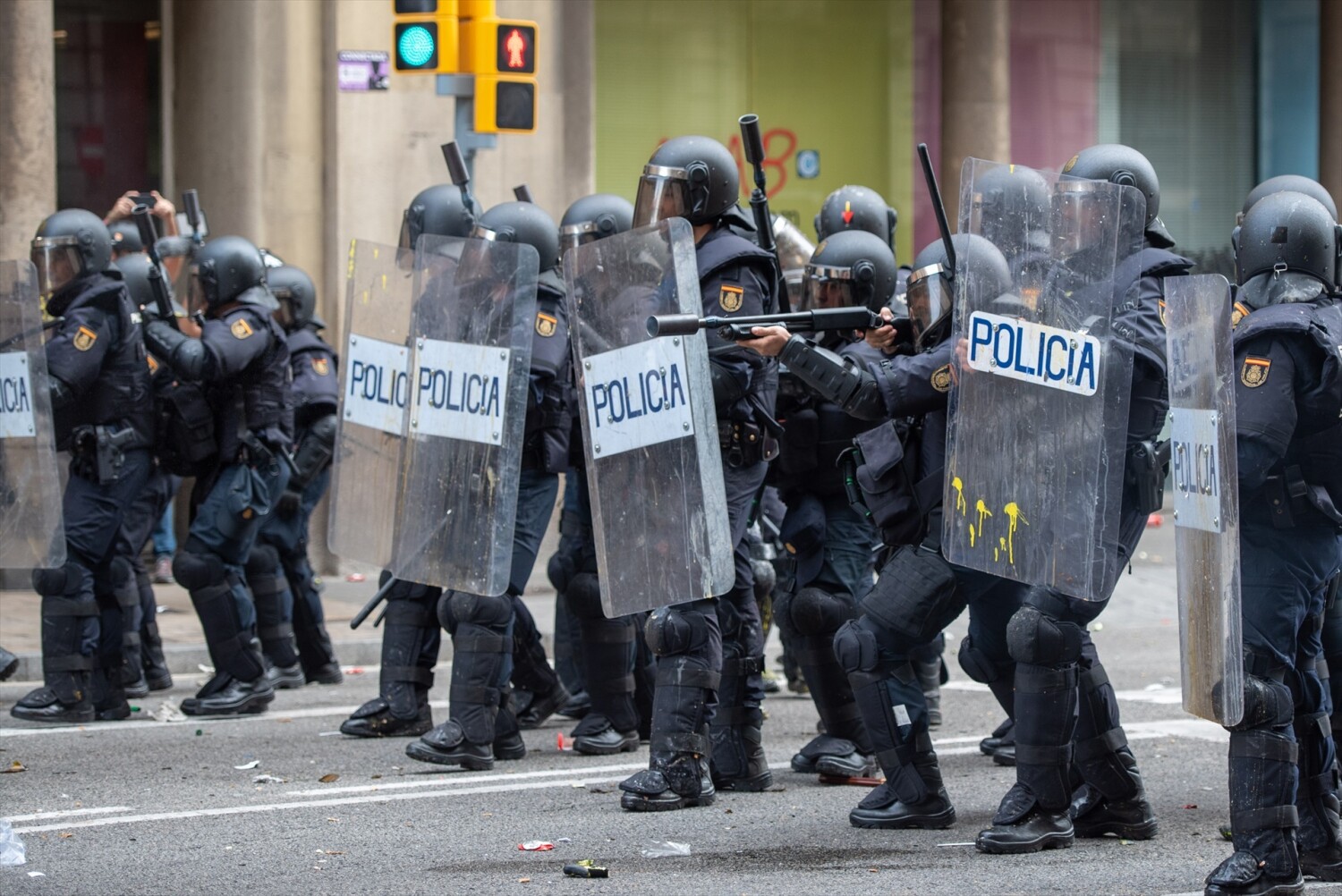  Fotografia del 18 d’octubre de 2019, el dia que la Xènia Garcia va ser detinguda, en la cinquena jornada de manifestacions per la sentència del procés