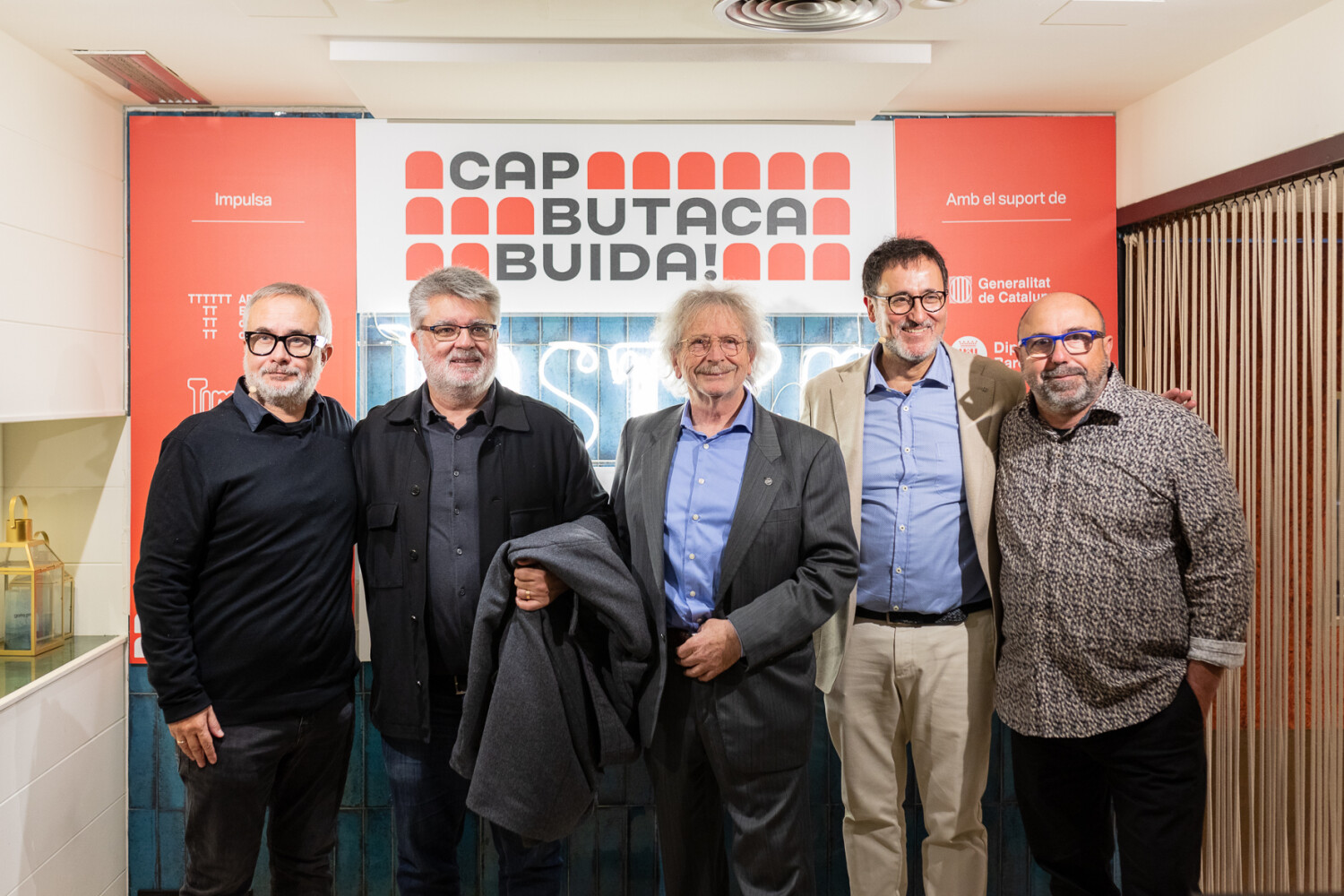 Els actors Fel Faixedas i Carles Xuriguera i el periodista Xavier Grasset.