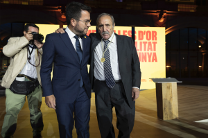 El president Pere Aragonès i l'editor d'EL TEMPS, Eliseu Climent