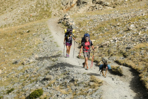 Excursionistes prop del coll de la Marrana