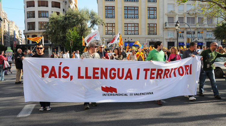 Manifestació d'Intersindical. Prats i Camps