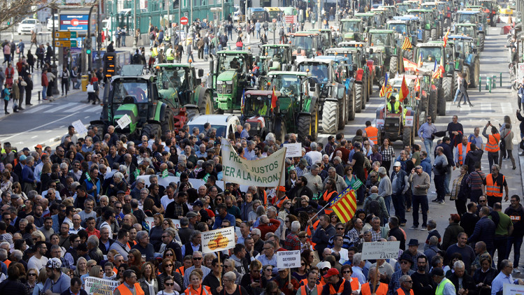Manifestació del sector agrícola d'ara fa un any. Europa Press