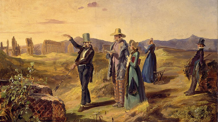 Carl Spitzweg, “Turistes anglesos a Campagna” (1835). Museu d’Art de Berlín