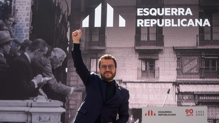 Pere Aragonès a l'acte del partit. Esquerra Republicana de Catalunya