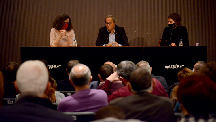 L'expresident Quim Torra durant la presentació del seu darrer llibre a València| Prats i Camps