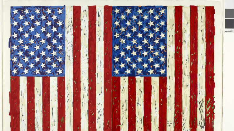 Jasper Johns. Flag I, 1973. Serigrafia en color. © The Trustees of The British Museum. © Jasper Johns. VEGAP. Barcelona. 2020