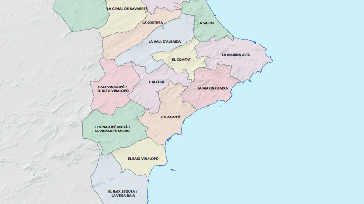 Mapa comarcal valencià 