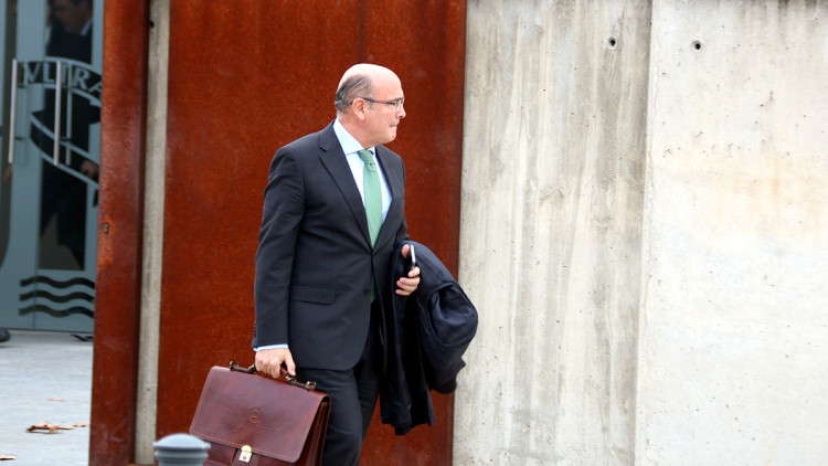 El coronel de la Guàrdia Civil, Diego Pérez de los Cobos, sortint de l'Audiència Nacional després de declarar com a testimoni aquest 28 de gener del 2020. Agència Catalana de Notícies