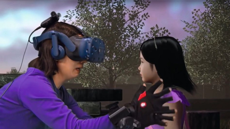 Jang i la seva filla virtual, Na-yeong. Der Spiegel