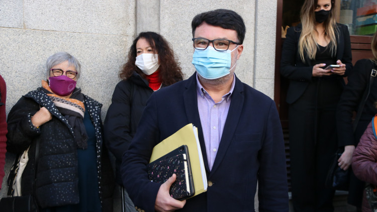Pla mitjà del diputat d'ERC al Congrés i exmembre de la Mesa del Parlament Joan Josep Nuet abans d'entrar al Tribunal Suprem, el 24 de març de 2021. Agència Catalana de Notícies
