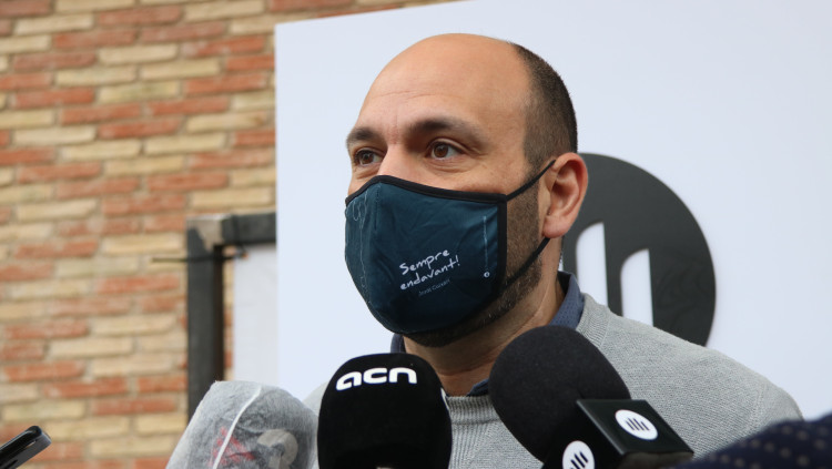 Primer pla del vicepresident d'Òmnium, Marcel Mauri. Imatge del 10 d'abril del 2021. Agència Catalana de Notícies