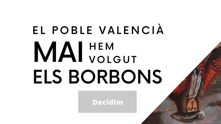 Imatge difosa per la Plataforma del Dret a Decidir del País Valencià per xarxes socials contra la monarquia. Twitter Decidim @DaDPV