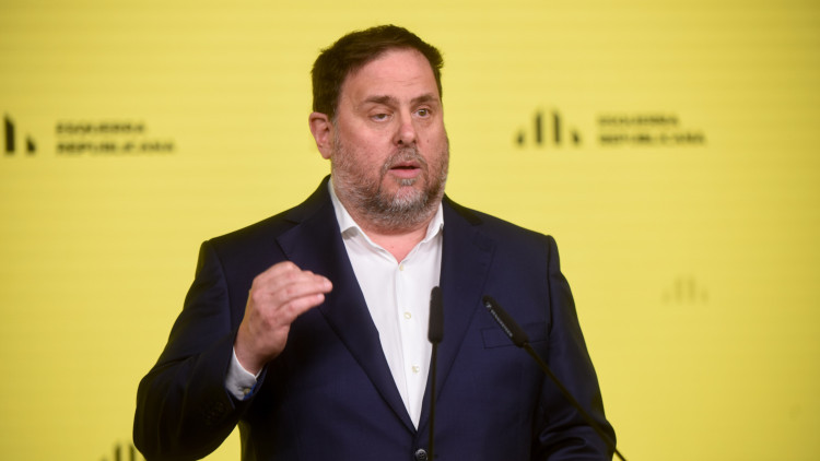Primer pla del líder d'ERC, Oriol Junqueras. Imatge del 6 de març del 2021. Agència Catalana de Notícies