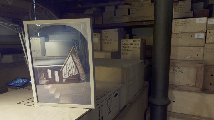 L'obra d'Enric sortint dels arxius, imatge de l'interior del parlament escocès. Foto de Duccio Malagamba. Exposició virtual a la fundació Enric Miralles