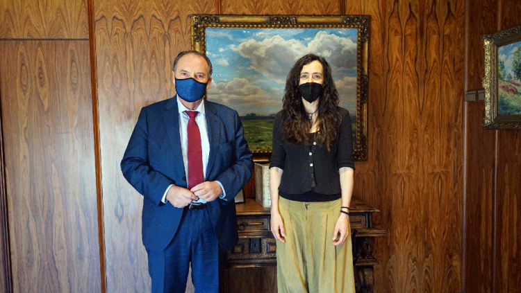 José Vicente Morata, president de la Cambra de Comerç de València, amb Mònica Roca, presidenta de la Cambra de Barcelona
