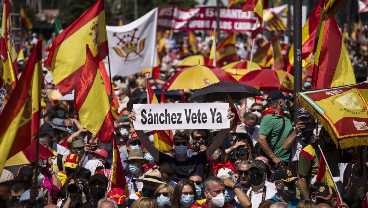 Moment de la manifestació a Madrid contra els indults. Europa Press