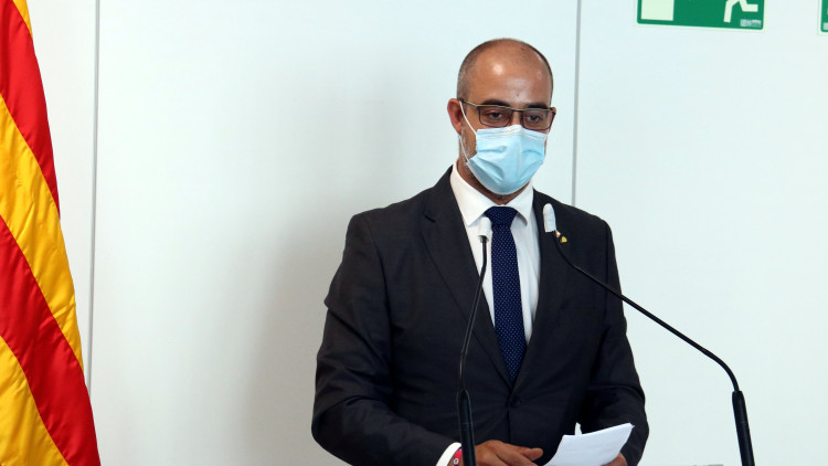 El conseller d'Interior, Miquel Buch, durant l'acte d'inauguració de la comissaria dels Mossos d'Esquadra de Sarrià, a Barcelona, el 15 de juliol del 2020. Agència Catalana de Notícies