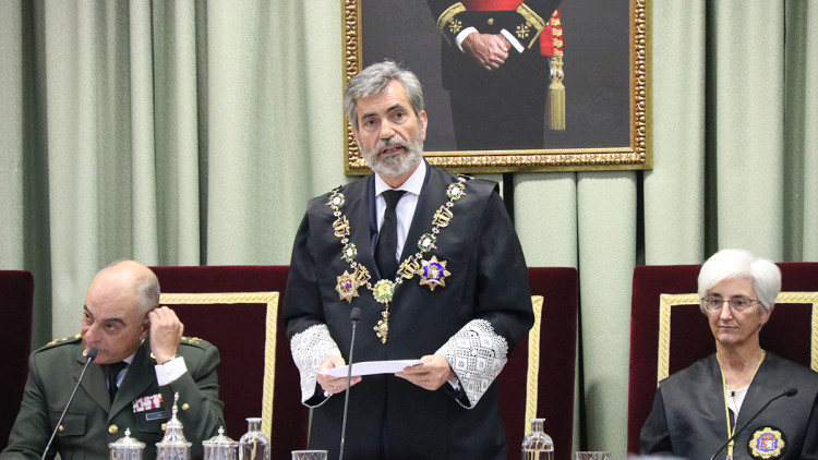 Al centre, el president del CGPJ, Carlos Lesmes, en una imatge d'arxiu. Agència Catalana de Notícies