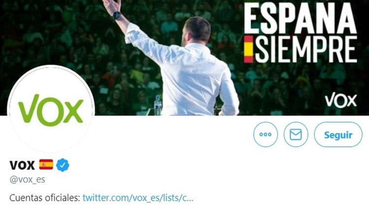 El compte de Twitter de Vox