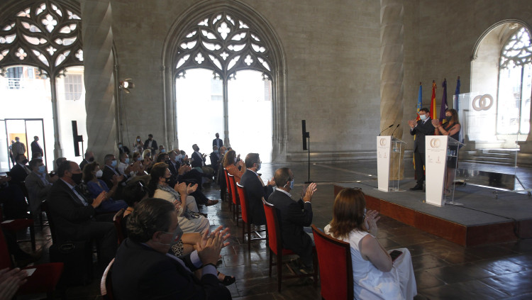 Moment de clausura de la cimera entre les Illes Balears i el País Valencià. Europa Press