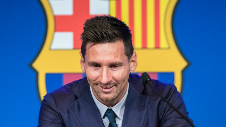 Leo Messi, a la roda de premsa de comiat del F.C. Barcelona. EUROPA PRESS