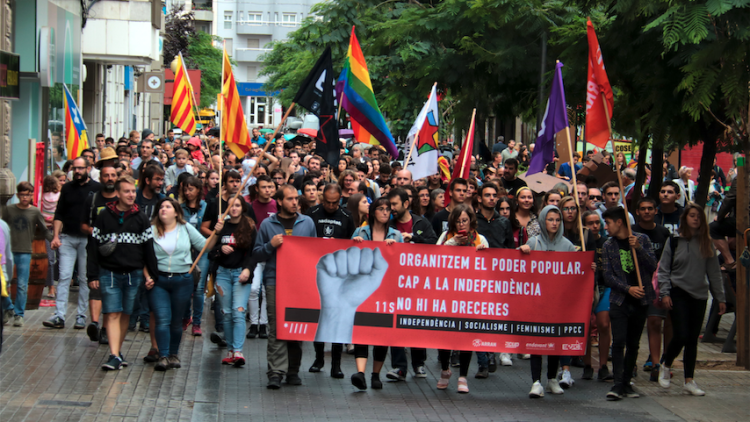 Manifestació de l'Esquerra Independentista a Lleida l'11-S de 2019. ACN
