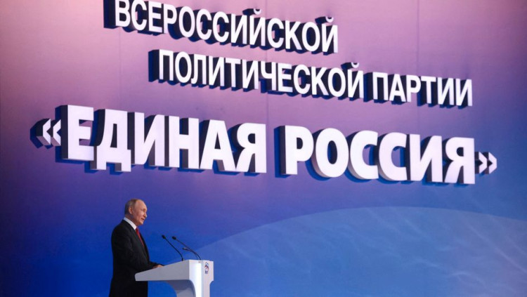 El president Putin al congrés del seu partit, Rússia Unida. Der Spiegel