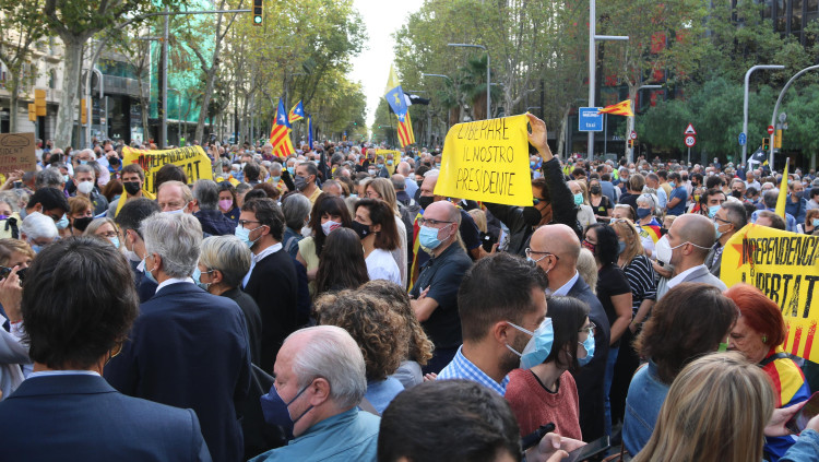 Clam contra la detenció de Puigdemont a Barcelona