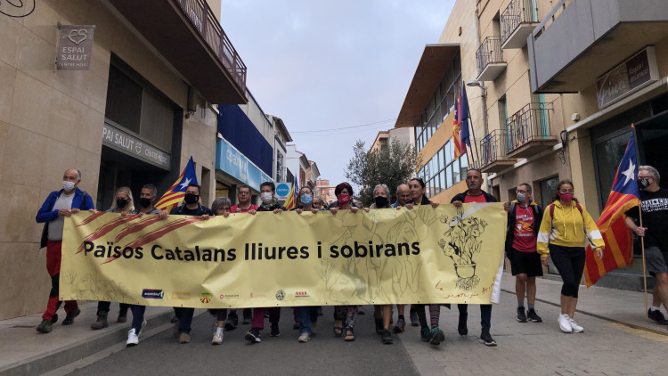 La 'marxa de Ponent' a l'alçada d'Alcarràs (Segrià). Ismael Xiva