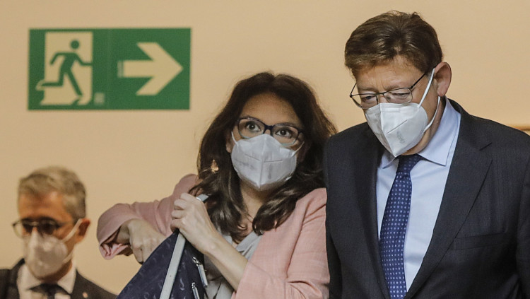 La vicepresidenta valencià, Mónica Oltra, i el president valencià Ximo Puig. Europa Press