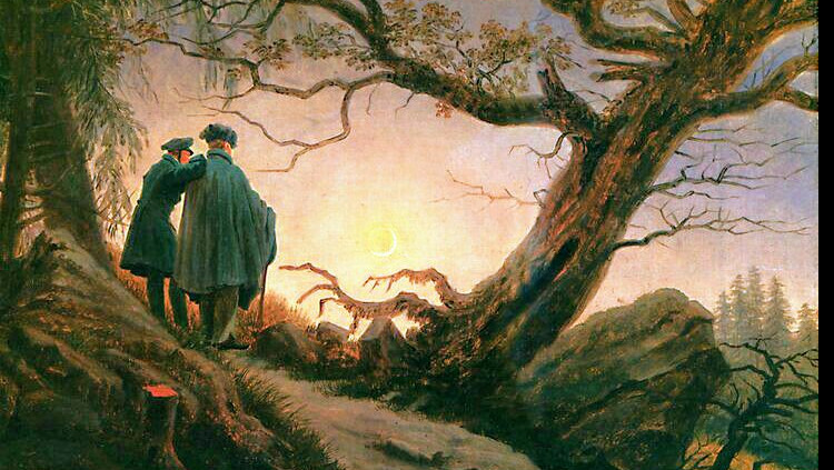 Dos homes mirant la lluna (Caspar Friedrich)
