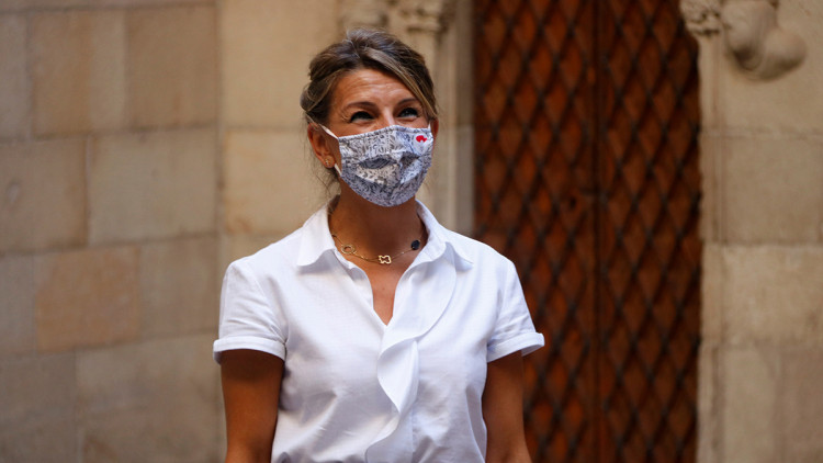 La vicepresidenta segona del govern espanyol, Yolanda Díaz, al Palau de la Generalitat. Agència Catalana de Notícies