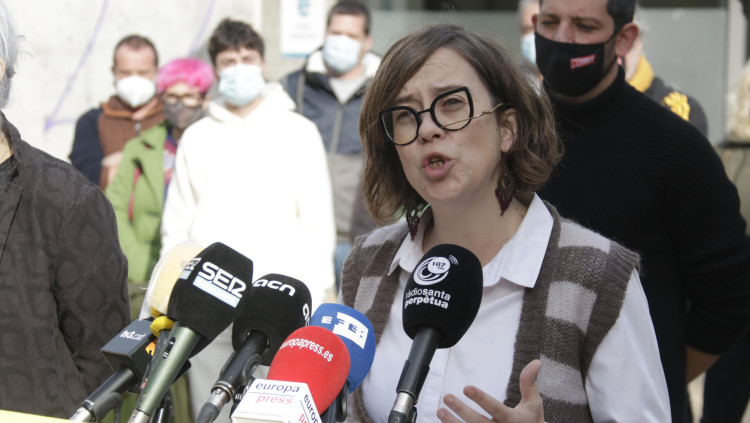 La diputada de la CUP Eulàlia Reguant, en roda de premsa el 20 de novembre de 2021. Agència Catalana de Notícies