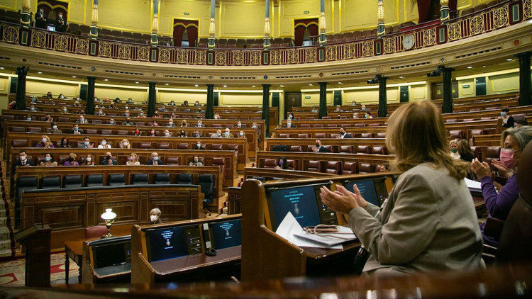 Pla general de l'hemicicle del Congrés dels Diputats durant el debat de pressupostos generals de l'Estat, el 25 de novembre de 2021. Agència Catalana de Notícies