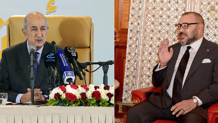 El president d’Algèria i ministre de Defensa, Abdelmadjid Tebboune, i el rei Mohamed VI del Marroc.. Europa Press