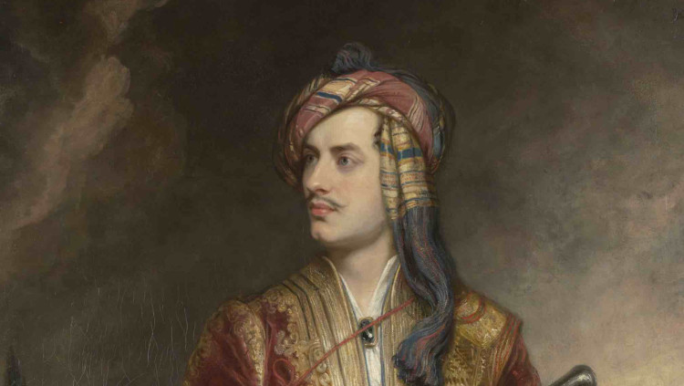 Lord Byron, amb un vestit d’albanès, segons el quadre de Thomas Phillips pintat el 1813