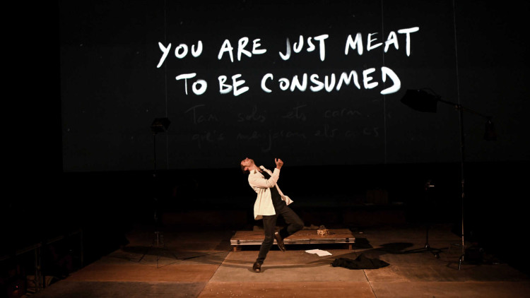 Guillem Balart és Hamlet en la nova producció d'Oriol Broggi, en cartell al cinema Aribau de Barcelona. Bito Cels