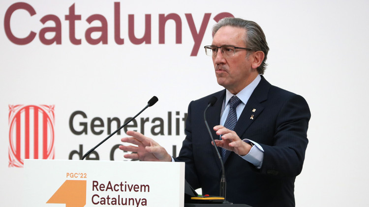 El conseller Jaume Giró presenta els pressupostos del Govern pel 2022 a l'Auditori del Parlament, el 9 de novembre de 2021. Agència Catalana de Notícies