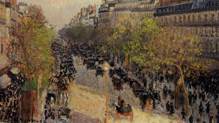 Camile Pissarro: Boulevard Montmartre en una tarda de 1897