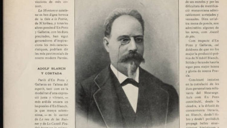 Alacant, ara tan castigada pels enemics del català, veié néixer un d'aquells intel·lectuals que recuperaren el català per a la «república de les lletres», un home de la Renaixença, Adolf Blanch i Cortada (1832-1888). Bé està saber qui era i vindicar la seva obra, com a gramàtic, com a poeta i, per què no?, com a alacantí, català del migjorn.