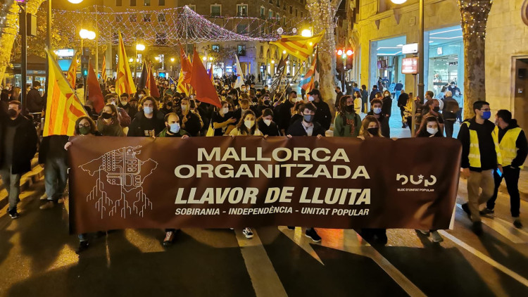 Imatge de la manifestació del 30 de desembre del 2021 a Mallorca. @SEPC_Nacional
