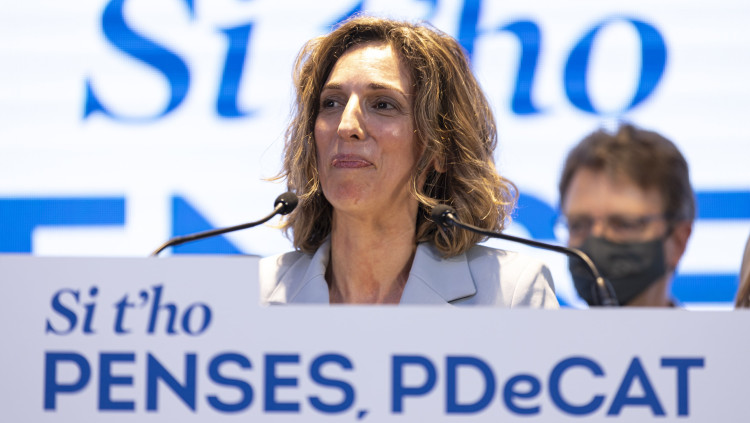 Imatge de la cap de llista del PDeCAT a les eleccions, Àngels Chacón. Imatge del 14 de febrer de 2021. Agència Catalana de Notícies
