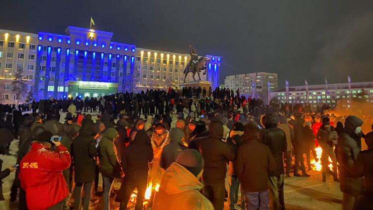 Protestes a Aktobe (Kazakhstan) el passat 4 de gener