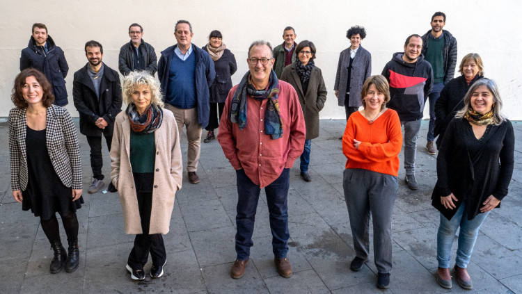 Xavier Antich, futur president d'Òmnium Cultural, amb la futura junta directiva. Òmnium Cultural
