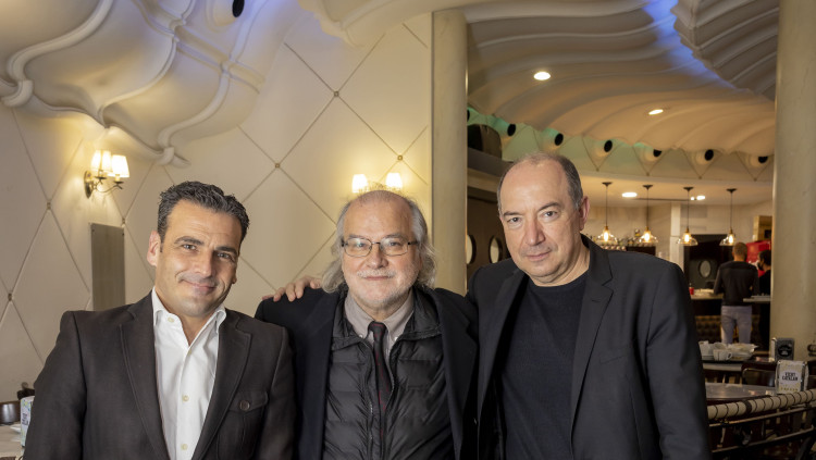 Alfred Costa (À Punt), Andreu Manresa (IB3) i Vicent Sanchis (TV3). Miguel Lorenzo