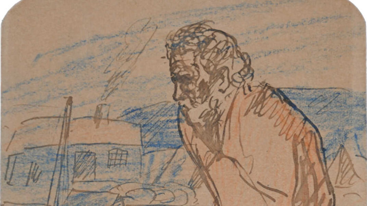 Picasso. Pare i fill al costat del mar, 1903.