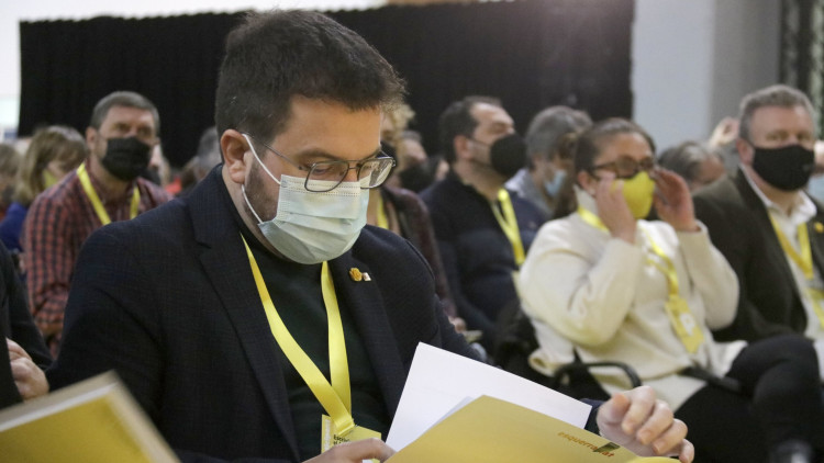 El president Pere Aragonès a Conferència Nacional d'Esquerra Republicana. Agència Catalana de Notícies