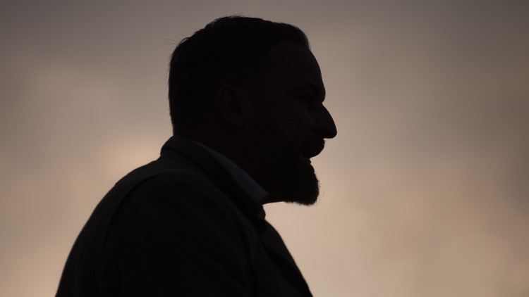 El president de Vox, Santiago Abascal, durant un míting recent.. Europa Press